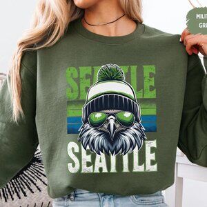 Vintage Seattle Seahawks Football Unisex Crewneck Sweatshirt Retro NFL Shirt Tee